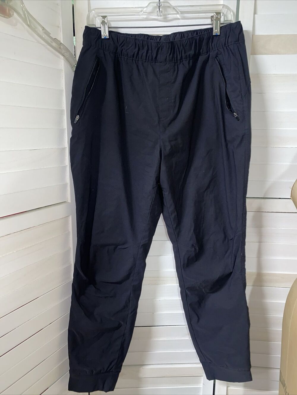 Eddie Bauer Women’s Lined Black Jogger Pants Drawstring Pockets Hiking Sz 14